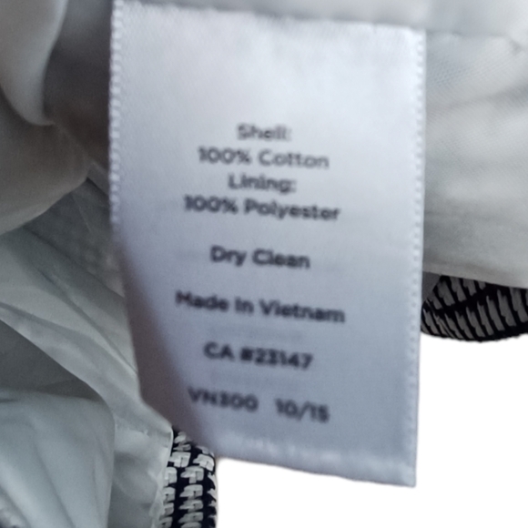 talbots white/ blue checkered zip up jacket/ blazer with pockets sz 6 - Picture 5 of 6